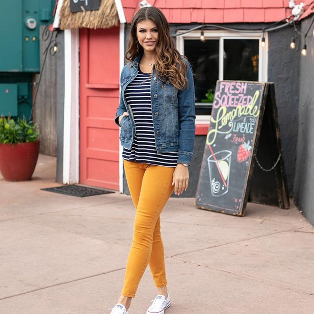 Grace and Lace Colored Jeggings - Mustard